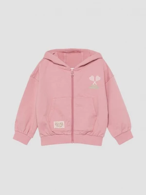Foto van product Oversized sweatjas met capuchon en voor- en achterprints s.Oliver roze