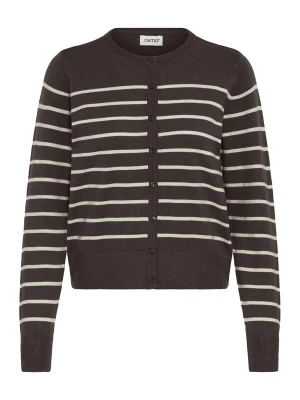 Foto van product Oxmo Gebreid vest 'Fkeana' ecru / donkerbruin