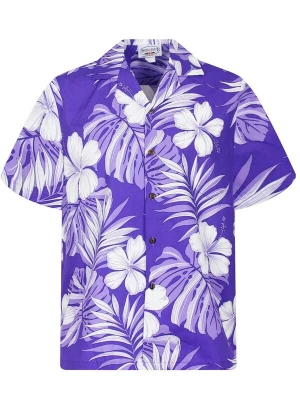 Foto van product Pacific Legend Overhemd 'Palmenblätter' lila