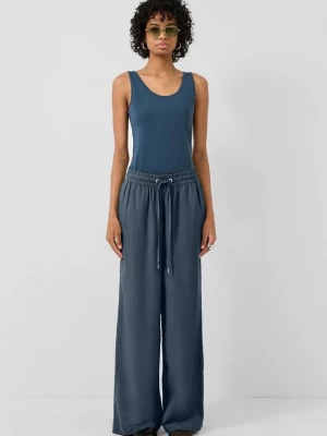 Foto van product Pantalon van linnenmix met wijde pijpen QS blauw