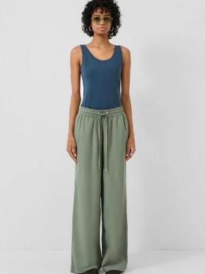 Foto van product Pantalon van linnenmix met wijde pijpen QS petrol