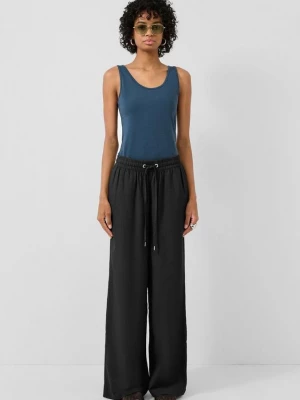 Foto van product Pantalon van linnenmix met wijde pijpen QS zwart