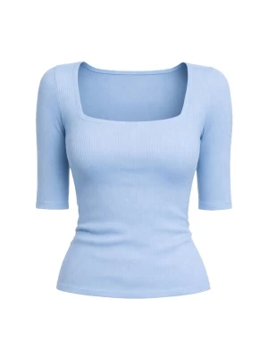 Foto van product PANTHEROAR Shirt 'Caro Neck Short Sleeve Top' lichtblauw