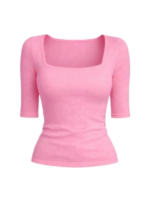 Foto van product PANTHEROAR Shirt 'Caro Neck Short Sleeve Top' pink