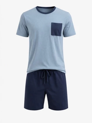 Foto van product PANTONECLO Pyjama kort 'Pantoneclo Men’s Nightwear Set' blauw