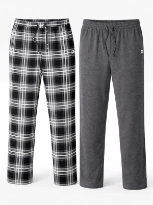Foto van product PANTONECLO Pyjama lang 'Pantoneclo Men’s Night Wear Long Pajama- 2 PCS' zwart