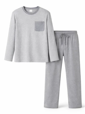 Foto van product PANTONECLO Pyjama lang 'Pantoneclo Men’s Night Wear Long Set' grijs