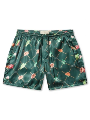 Foto van product Pas De Monaco Broek 'FRUIT MONOGRAM' donkergroen / gemengde kleuren