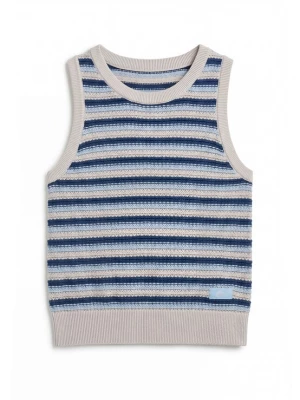 Foto van product Pegador Gebreide top 'Parma' navy / lichtblauw / taupe