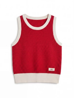 Foto van product Pegador Gebreide top 'Parma' rood / offwhite