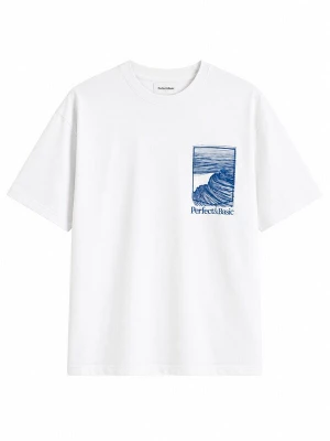 Foto van product Perfect&Basic Shirt 'Oversize Tee Unisex – “Ola Azul”' blauw
