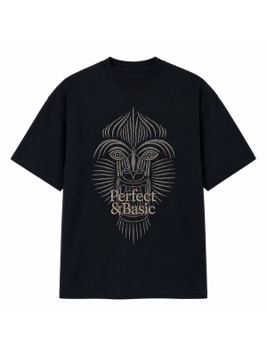 Foto van product Perfect&Basic Tricot 'Oversize Tee Unisex – “Mandrillus sphinx”' zwart