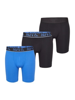 Foto van product Phil & Co. Berlin Boxershorts ' Jersey Long Boxer ' blauw / zwart