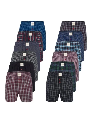 Foto van product Phil & Co. Berlin Boxershorts 'Phil & Co. Berlin Men's Woven Boxers 12 Pack – Loose Fit Boxer Shorts – 60% Cotton & 40% Polyester – Breathable, Wrinkle-Resistant & Easy Care' gemengde kleuren
