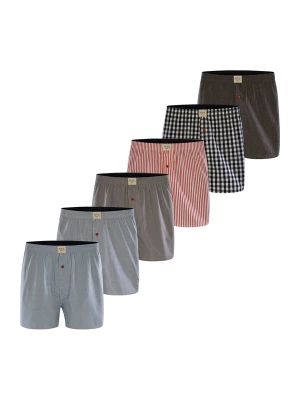 Foto van product Phil & Co. Berlin Boxershorts smoky blue / donkergrijs / vuurrood / zwart / wit