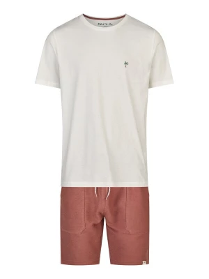 Foto van product Phil & Co. Berlin Pyjama kort 'Dreams' kastanjebruin / donkerbruin / smaragd / wit gemêleerd