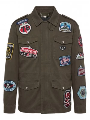 Foto van product Philipp Plein Tussenjas 'Military' groen / gemengde kleuren