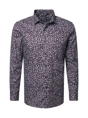 Foto van product PIERRE CARDIN Overhemd 'Kent' nachtblauw / wijnrood / wit