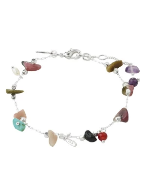 Foto van product Pilgrim Armband 'Here' olijfgroen / lila / framboos / zilver