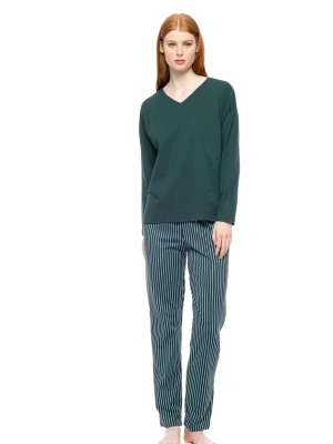 Foto van product Pink Label Pyjama 'PYJAMA GREEN FOREST STRIPES' groen