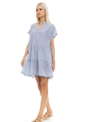 Foto van product Pink Label Zomerjurk 'BEACHWEAR BLUE STRIPE' blauw