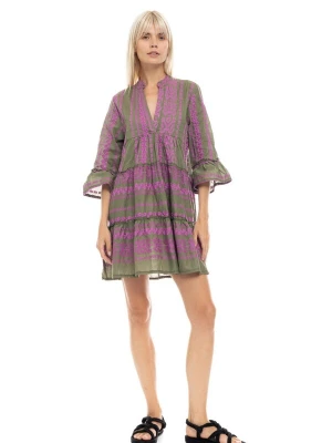 Foto van product Pink Label Zomerjurk 'BEACHWEAR EMBRODERY MAGENTA' groen