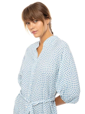 Foto van product Pink Label Zomerjurk 'BEACHWEAR LONG VISTA BLUE & CREAM' blauw