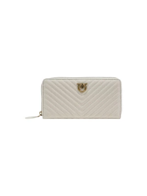 Foto van product PINKO Portemonnee 'RYDER ZIP AROUND SHEEP NAPPA CHEVRON 100250 A0GK' wit