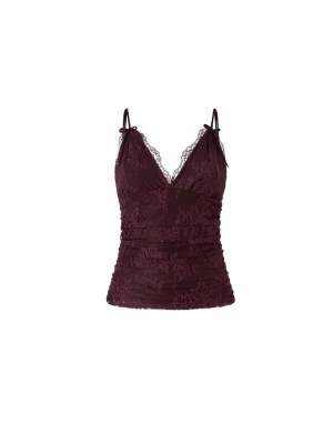 Foto van product PINKO Top 'PINKO FRAGOLA TOP PIZZO LEGGERO TOP' bordeaux