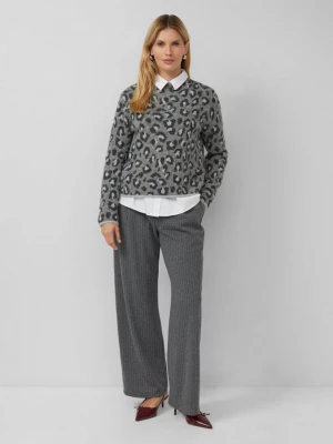 Foto van product Pinstripe broek van stretchy interlock jersey met extra wijde pijpen s.Oliver grijs
