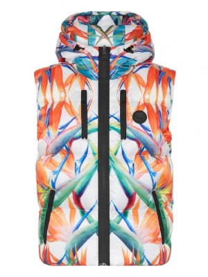 Foto van product Plein Sport Bodywarmer 'Flowers' blauw / oranje / zwart / wit