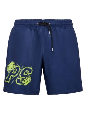 Foto van product Plein Sport Zwemshorts donkerblauw / limoen