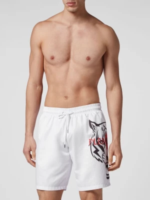 Foto van product Plein Sport Zwemshorts 'Tiger' lichtrood / zwart / wit