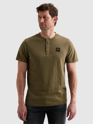 Foto van product PME Legend Overhemd 'Henley T-shirt with badge' olijfgroen
