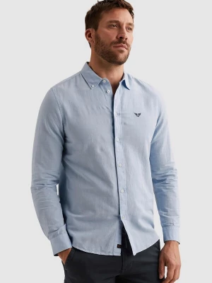Foto van product PME Legend Overhemd 'Shirt in cotton / linen with garment-dye wash' blauw