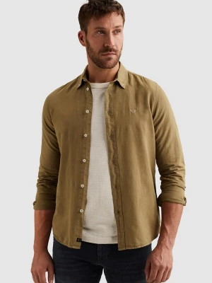 Foto van product PME Legend Overhemd 'Shirt in cotton / linen with garment-dye wash' donkerbeige