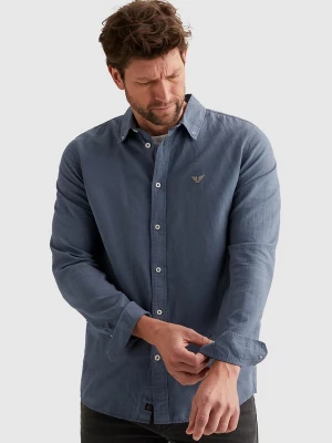 Foto van product PME Legend Overhemd 'Shirt in cotton / linen with garment-dye wash' donkerblauw