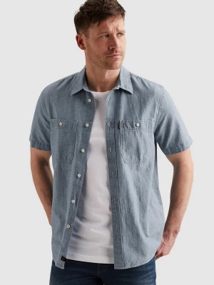 Foto van product PME Legend Overhemd 'Shirt in cotton / linen with short sleeves' lichtblauw