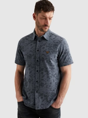 Foto van product PME Legend Overhemd 'Shirt in jersey piqué with allover print' smoky blue