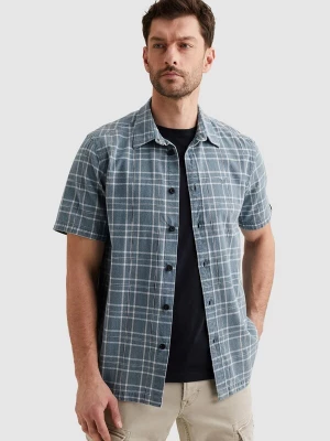 Foto van product PME Legend Overhemd 'Shirt with short sleeves and check pattern' blauw