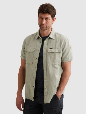 Foto van product PME Legend Overhemd 'Shirt with short sleeves in cotton / linen' groen