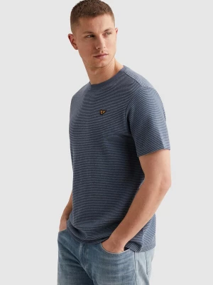 Foto van product PME Legend Shirt 'T-shirt with two-tone stripe pattern and texture' donkerblauw
