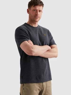 Foto van product PME Legend Shirt 'T-shirt with two-tone stripe pattern and texture' grijs