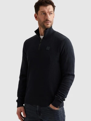 Foto van product PME Legend Trui 'Pullover in cotton / modal with half-zip' donkerblauw