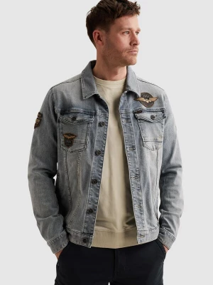 Foto van product PME Legend Tussenjas 'Denim jacket with badges' blauw denim