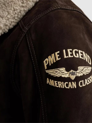Foto van product PME Legend Tussenjas 'Greenville Fur leather jacket' donkerbruin