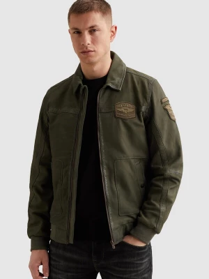 Foto van product PME Legend Tussenjas 'Summer Hudson leather jacket' groen