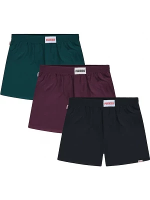 Foto van product Pockies Boxershorts donkergroen / cyclaam / zwart