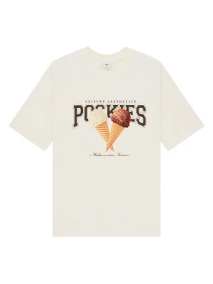 Foto van product Pockies Shirt 'Icecream Tee' beige / zwart / wit