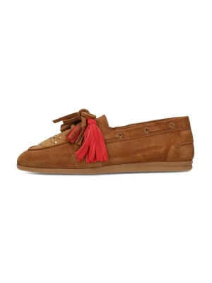 Foto van product Poelman Mocassins ' VITA ' bruin / bloedrood